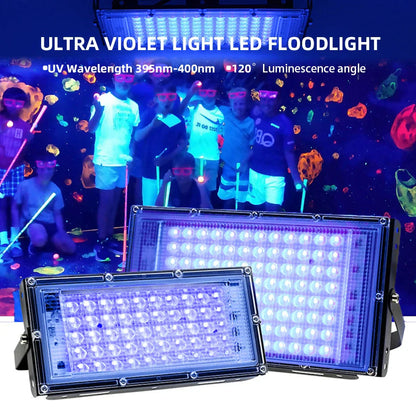 DecorBites™ 100W LED UV Blacklight for Halloween Xmas Dance Parties