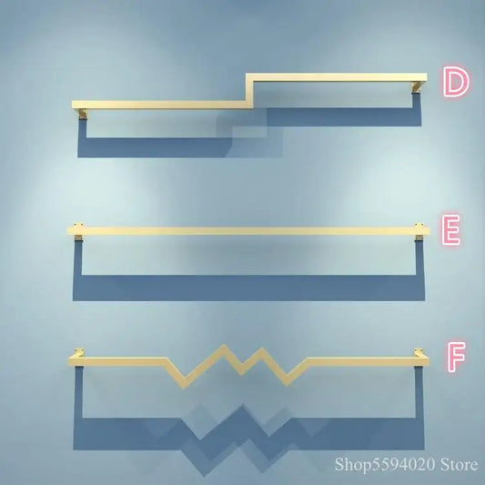 DecorBites™ Golden Iron Ladder Shelf Clothing Hanger Rack for Stylish Garment Display