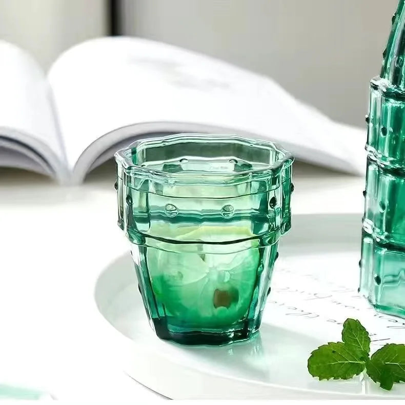 DecorBites™ Cactus Glass Mug 240ml: Creative Office Home Kitchen Drinking Cup