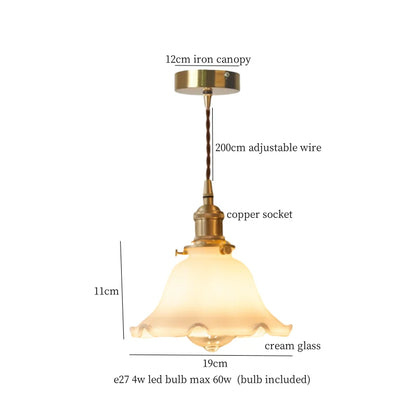 Decorbites™ Sahne Vintage Messing Glas LED-Hängeleuchte für Restaurant Bar Café Loft