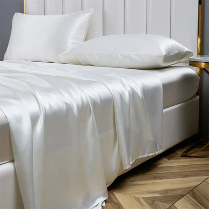 Satin Luxury Bed Sheet Set by Decobites: Soft Silky Sheets for King/Queen Size Bed