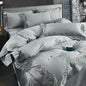 Decobites Zebra Print Embroidery Bedding Set 800TC Egyptian Cotton Grey Orange, Duvet Cover Flat Sheet Pillowcases