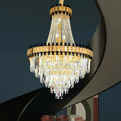DecorBites™ Crystal Chandelier for Duplex Villa Living Room with Intelligent Dimming
