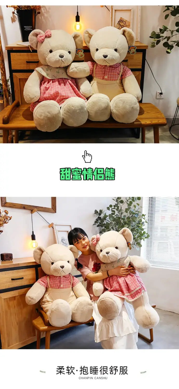 Decorbites™ Juguetes de Peluche de Oso Pareja de 80 cm Regalo de Navidad