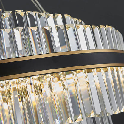 Lámpara de araña de cristal LED negra DecorBites™ para comedor, diseño de lujo