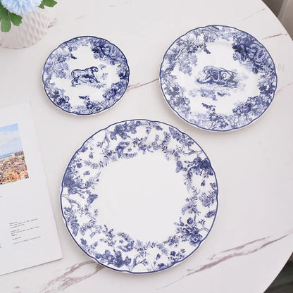 DecorBites™ Jungle Bone China Dinner Plates, Dessert Tray, Snack Dish - Tableware Dinnerware