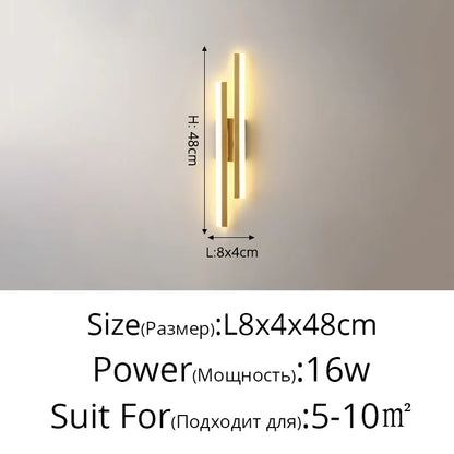 DecorBites™ LED Strip Wall Lamp Luxury Loft Decor Bedroom Bedside Aisle Light