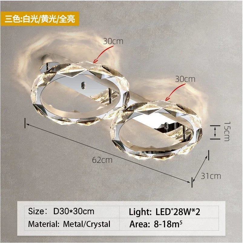 DecorBites™ Crystal Ring Chandelier: Modern Dimmable LED Ceiling Fixture