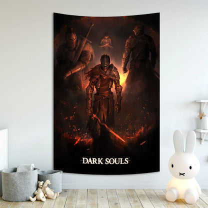 Decobites Dark Souls 3 Tapestry: Gamer Room Decor Psychedelic Background.