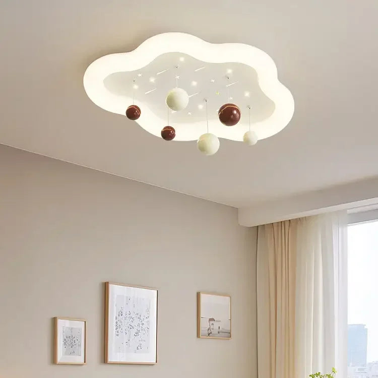 Lámpara de Araña en la Nube para Niños Decorbites™ para la Habitación de los Niños, Espectro Completo, para Niños y Niñas, Estilo Crema