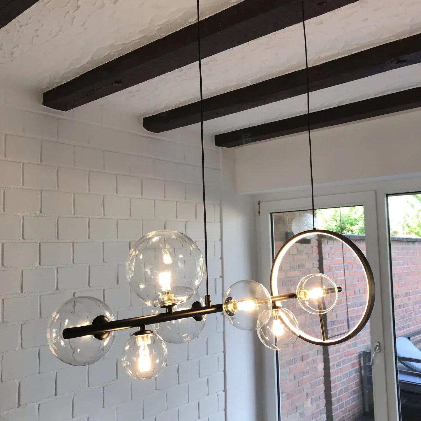 DecorBites™ Glass Bubble Chandelier - Light Luxury American Industrial Style Lamp for Restaurant and Bar Tables