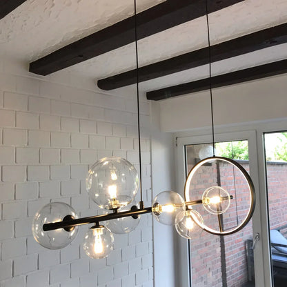 DecorBites™ Glass Bubble Chandelier - Light Luxury American Industrial Style Lamp for Restaurant and Bar Tables