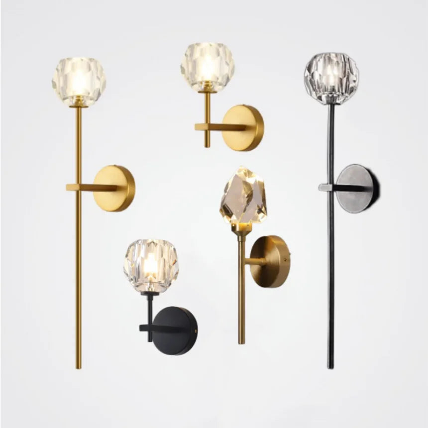 Aplique de pared de cristal DecorBites™: Lámpara LED moderna para dormitorio, sala de estar y pasillo