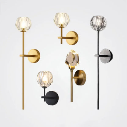 Aplique de pared de cristal DecorBites™: Lámpara LED moderna para dormitorio, sala de estar y pasillo