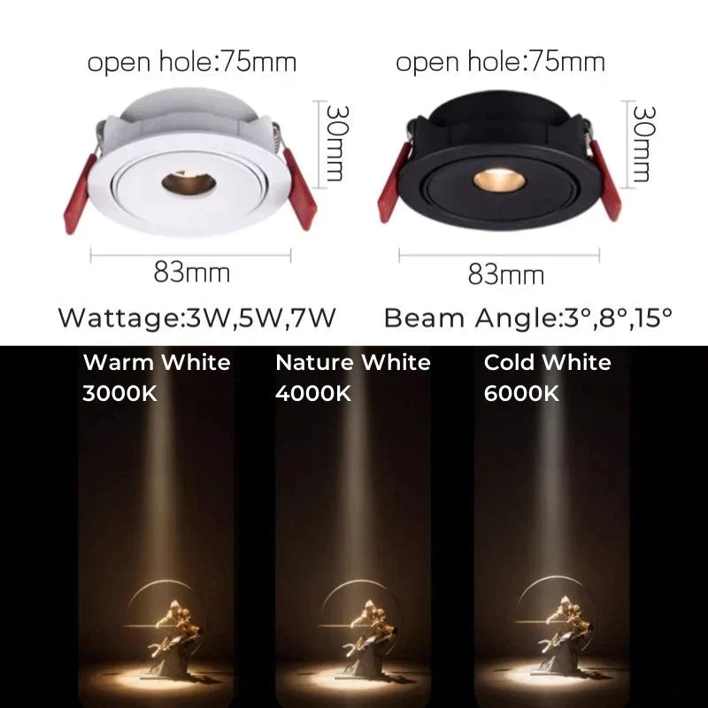 DecorBites™ LED Mini Ceiling Downlights: Anti-Glare Spot Lighting Fixture for Cabinets, Showcases, and more