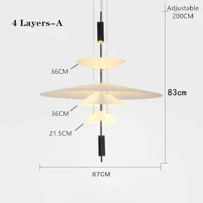 DecorBites™ LED Saucer Chandelier: Modern Personality for Home Decor, Living Room, Dining Table
