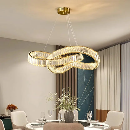 DecorBites™ Crystal Chandelier Pendant Lamp for Modern Living Room & Dining Room Lighting