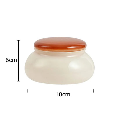 DecorBites™ Glass Storage Jar with Lid Ring Jewelry Box Candy Pot Aroma Can