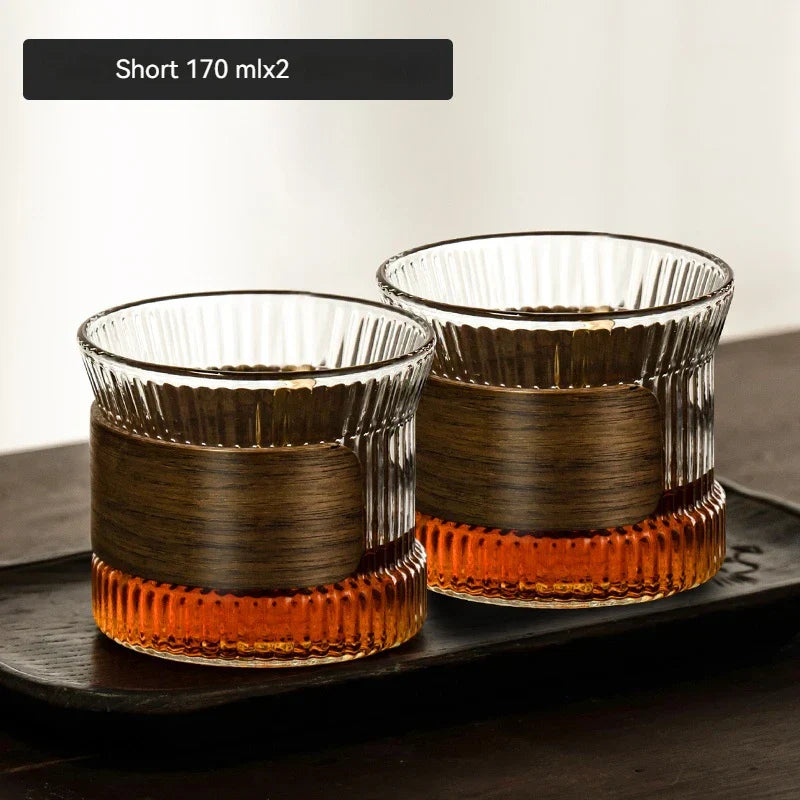 DecorBites™ Japanese Walnut Tea Cup Set - High-Grade Glass Coffee & Flower Tea Cups