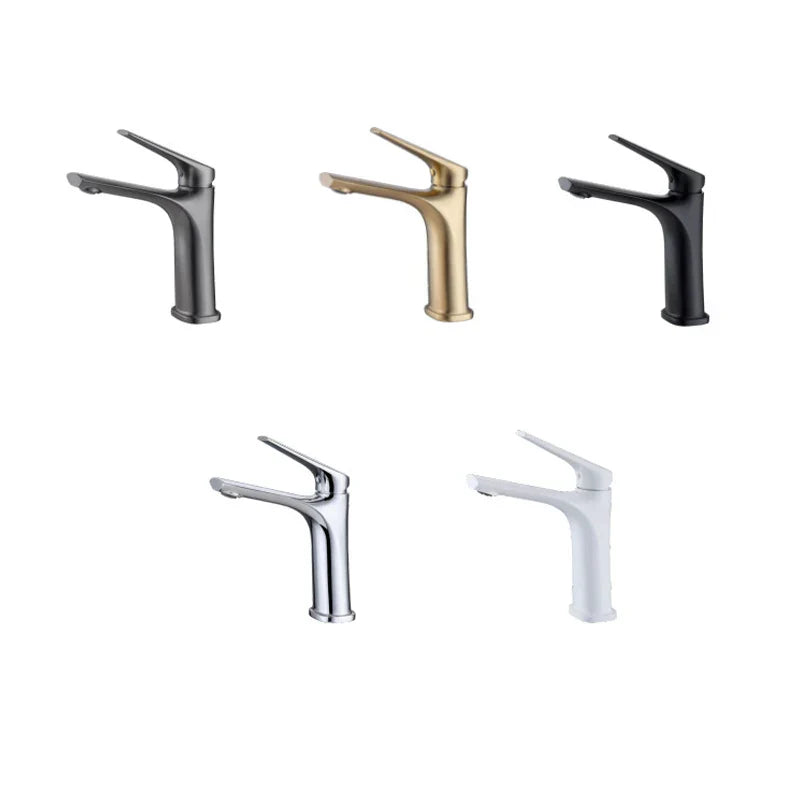 Grifo de lavabo Decorbites™ Oro Negro Cromo para Baño, Mezclador de Agua Caliente y Fría de Una Palanca