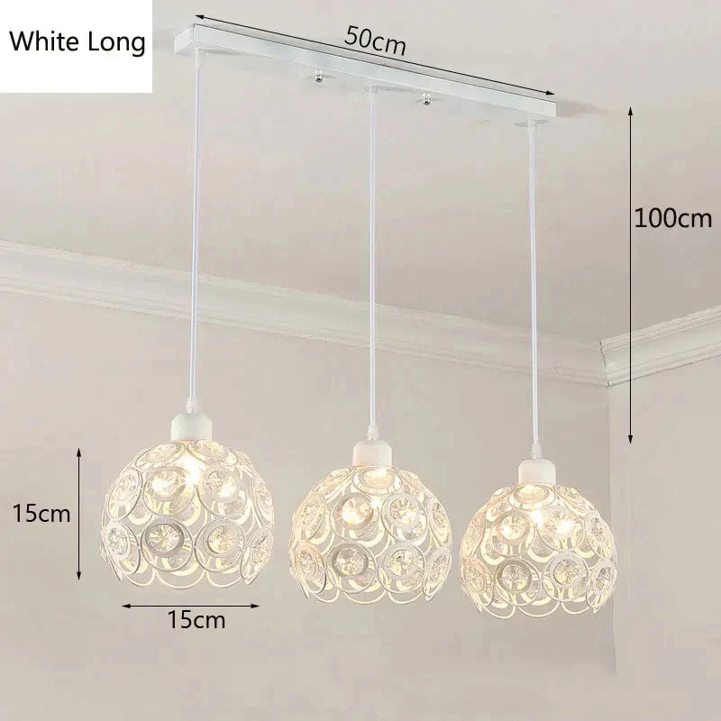 DecorBites™ Crystal Triple Pendant Lamp: Modern Nordic Design for Dining Room, Bedroom, Bar Counter