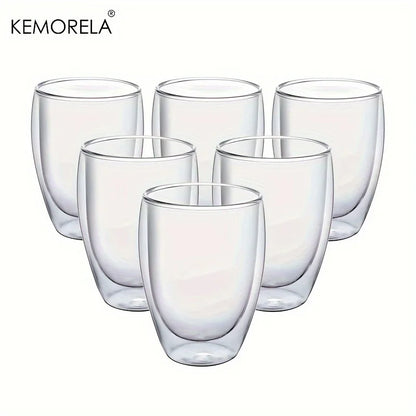 DecorBites™ Double Wall Glass Coffee Mugs - Insulated Espresso Glass Cups for Cappuccino Latte Tea Milk