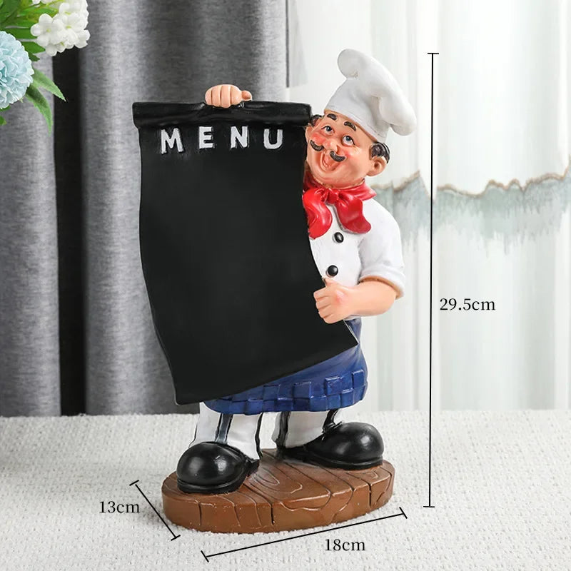 DecorBites™ Cartoon Chef Resin Wine Rack Storage Holder Kitchen Home Decor Figure sculptured host rack