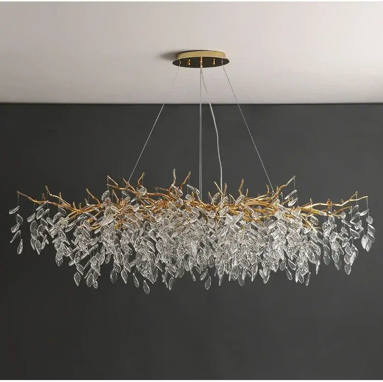 DecorBites™ Gold Crystal LED Chandeliers for Home Lighting
