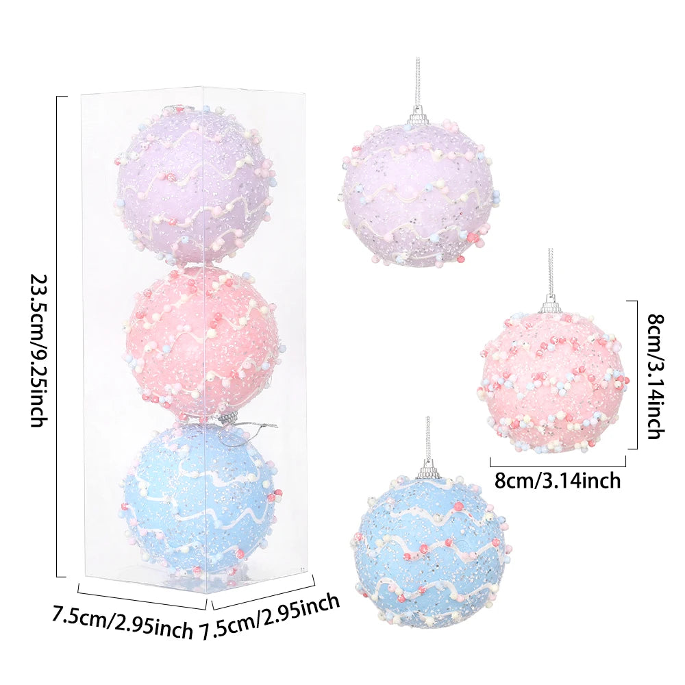 1Box Christmas Ball Ornament Balice Ice Cream Candy Shapes Xmas Tree Hanging  Pendants Home Party Navidad Christmas Decor 2024