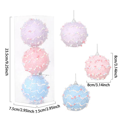 1Box Christmas Ball Ornament Balice Ice Cream Candy Shapes Xmas Tree Hanging  Pendants Home Party Navidad Christmas Decor 2024