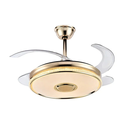 مروحة سقف حديثة DecorBites™ 90 مزودة بمكبر صوت بلوتوث وإضاءة LED وجهاز تحكم عن بعد