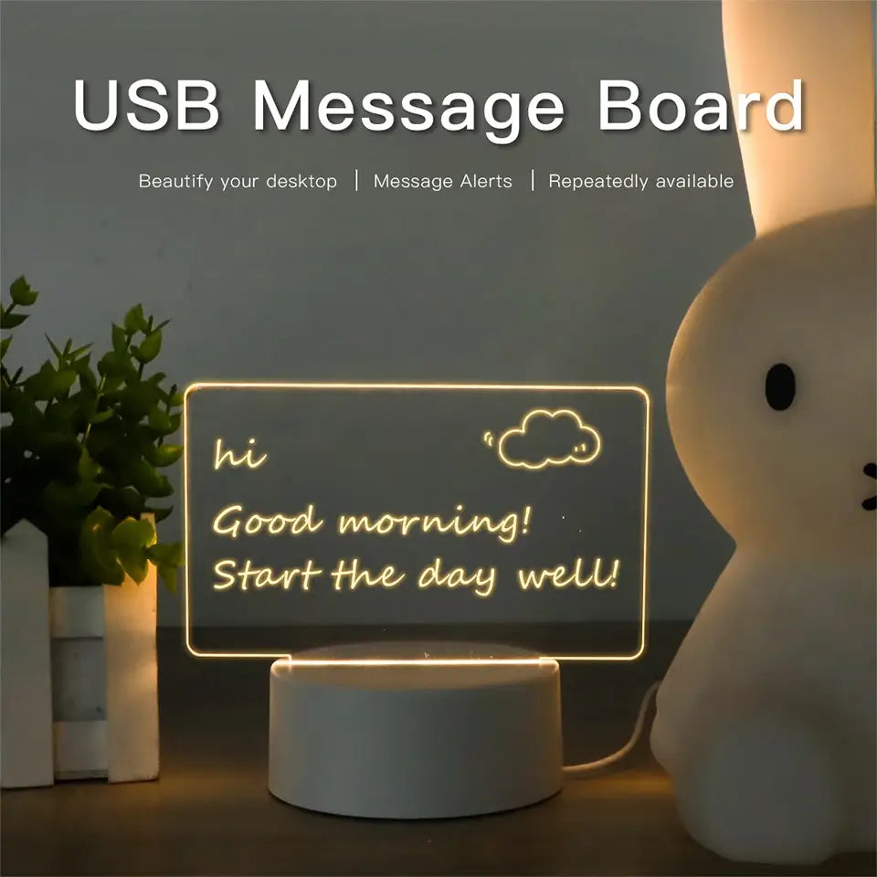 DecorBites™ Lamps for Desk Decoration USB DC5V Note/ Message Board With Pen Table Lamp Luminaria De Mesa Indoor Bedside