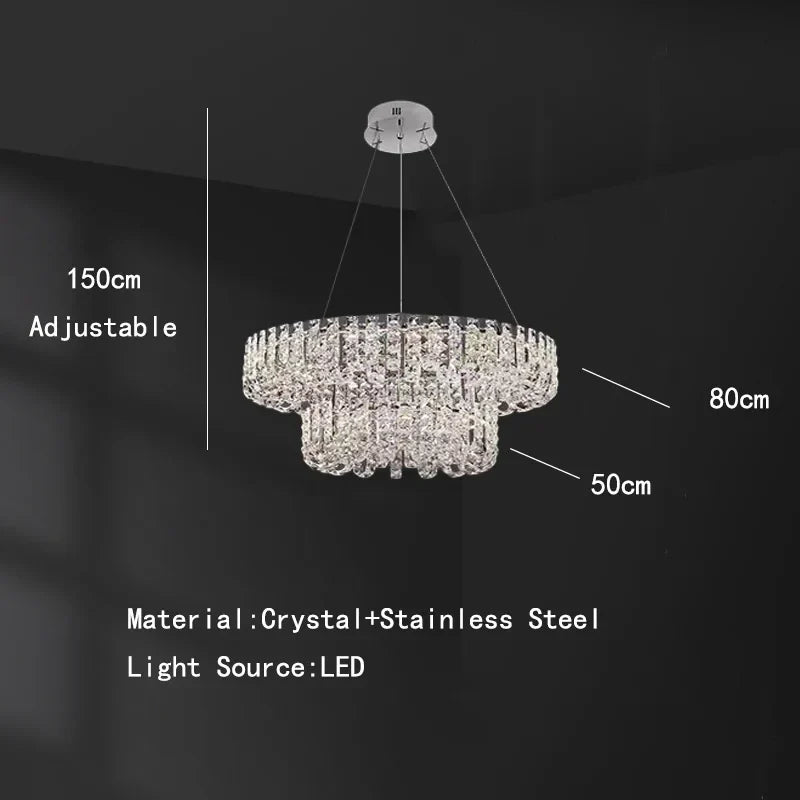 DecorBites™ Crystal Pendant Ceiling Lamp LED Luxury Hanging Light