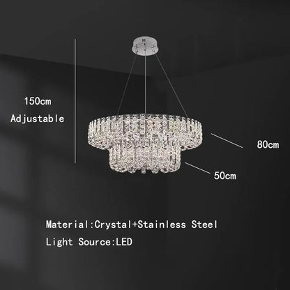 DecorBites™ Crystal Pendant Ceiling Lamp LED Luxury Hanging Light