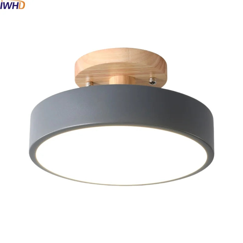 DecorBites™ Acrylic Wood LED Ceiling Light – Nordic Indoor Lighting Fixture