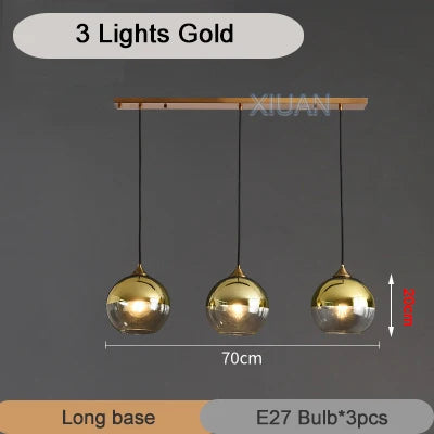 DecorBites™ Industrial Glass Pendant Light for Dining Table, Kitchen, Bar, Office - E27