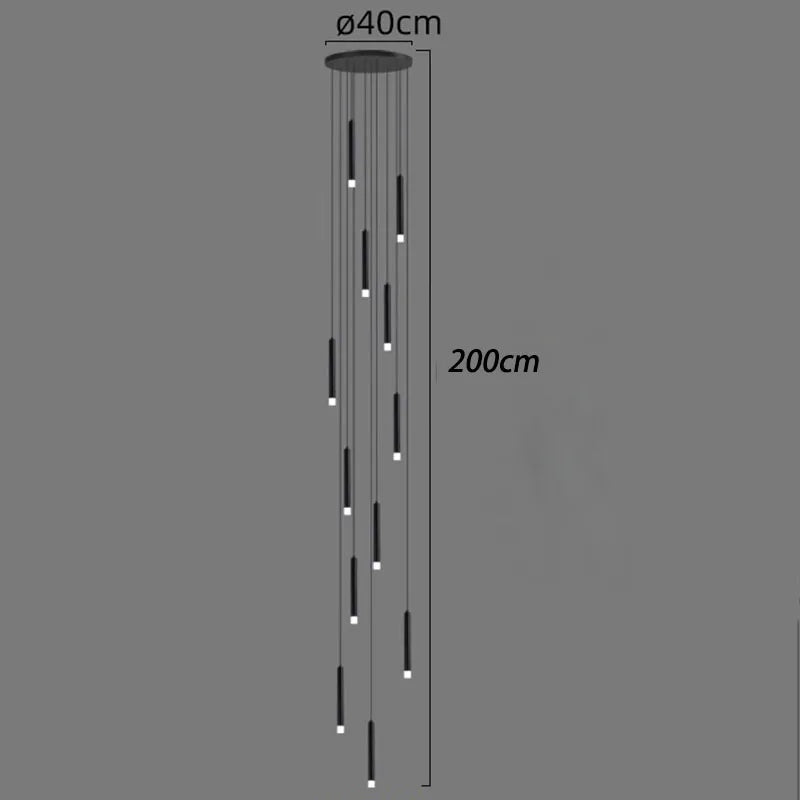 DecorBites™ LED Staircase Chandeliers: Modern Pendant Light Lamps for Living Room Decor