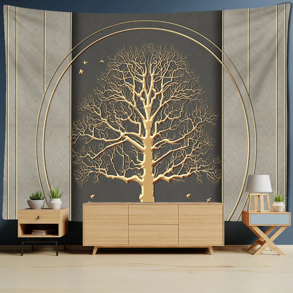 Decobites Money Tree Tapestry Wall Hanging for Boho Nature Plant Vibes