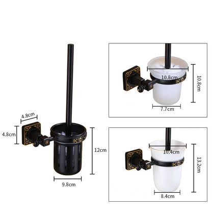 مجموعة حامل فرشاة المرحاض المنحوتة من الألومنيوم من DecorBites™