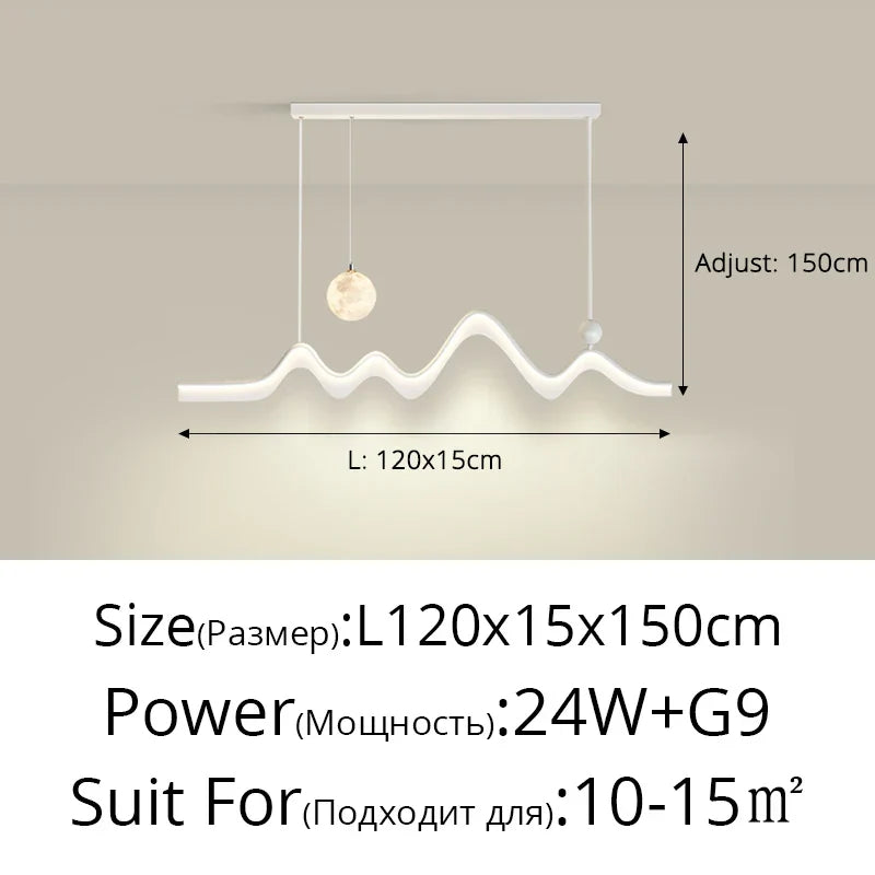 DecorBites™ LED Chandelier: Modern Minimalist Pendant Light for Dining Room, Kitchen, Home Lighting