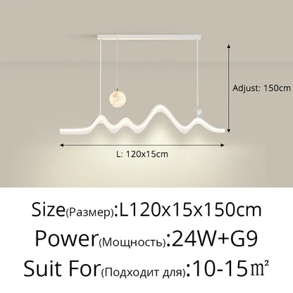 DecorBites™ LED Chandelier: Modern Minimalist Pendant Light for Dining Room, Kitchen, Home Lighting