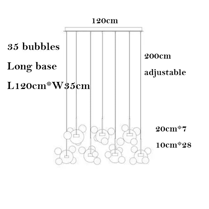 DecorBites™ Bubble Ball Pendant Light: Golden Iron Glass Lamp for Kitchen Island, LED Fixtures