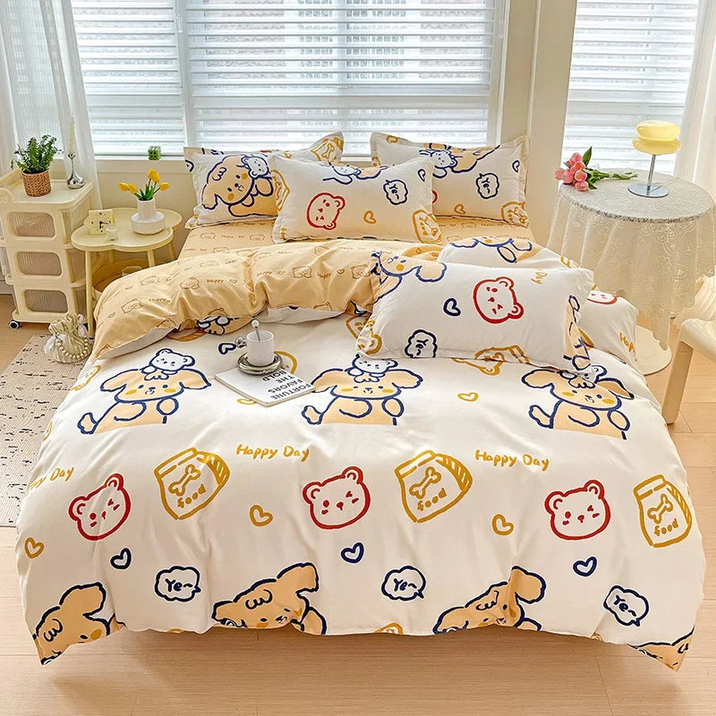 طقم أغطية سرير قطني مطبوع من DecorBites™: طقم لحاف مريح، قابل للتهوية، مناسب لجميع المواسم