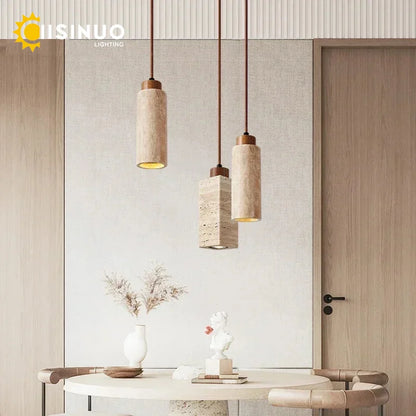 Wabi-Sabi Yellow Stone Cave Pendant Light