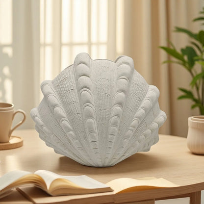 "Jarrón de cerámica con forma de concha DecorBites™ para decoración del hogar y arreglos de terrarios"