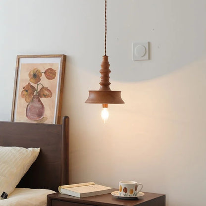 DecorBites™ Japanese Style LED Wooden Pendant Light Fixture for Home Decor and Restaurant