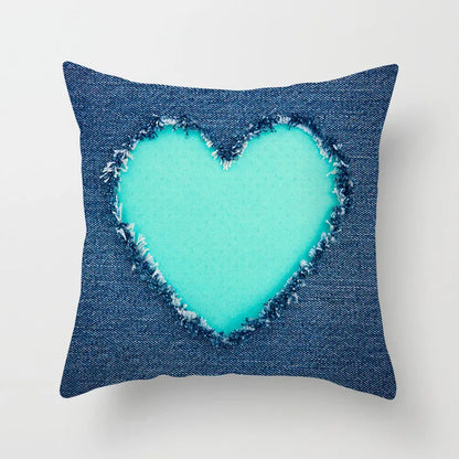 DecorBites™ Leaf Feather Cushion Covers Geometric Heart Print Pillowcase Home Decor