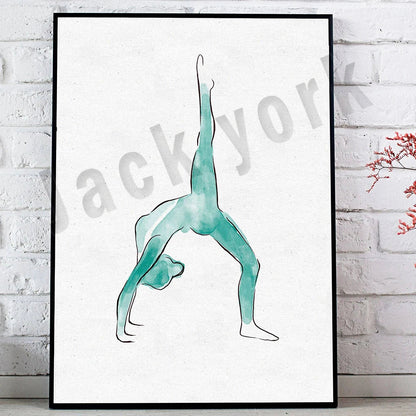 DecorBites™ Dance King Yoga Print Women Dance Asana Pose Zen Pilates Art Deco Gift