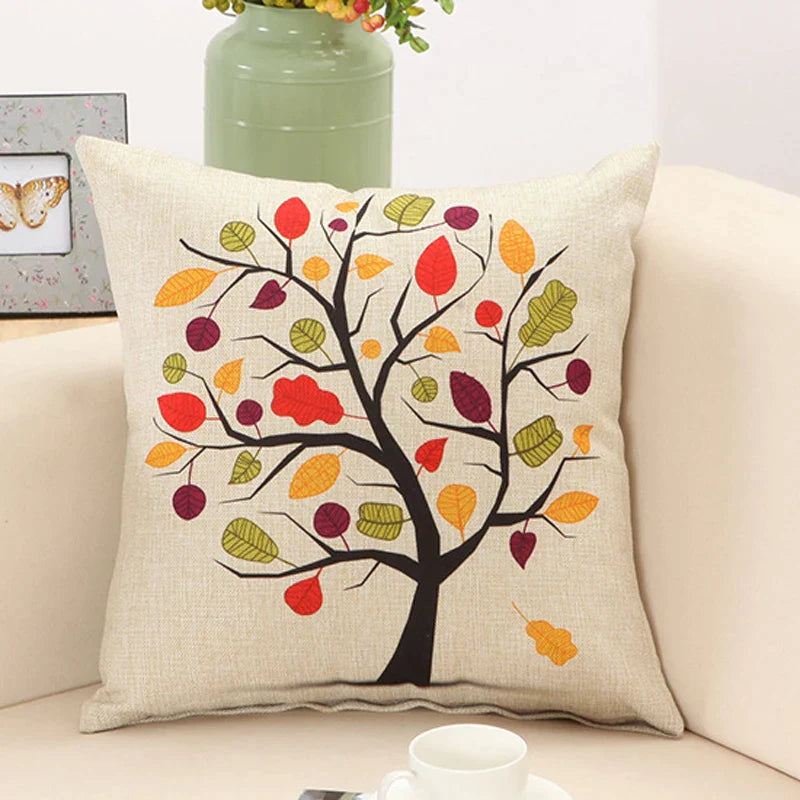 DecorBites™ Abstract Tree Flower Pattern Pillow Cover for Home Decor