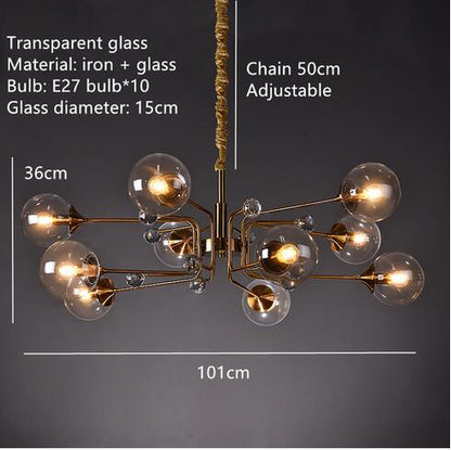 Eira - Glass bubble chandelier Kitchen Island light